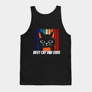 Funny Pun Best Cat dad ever kitten Fathers Day 2021 Tank Top